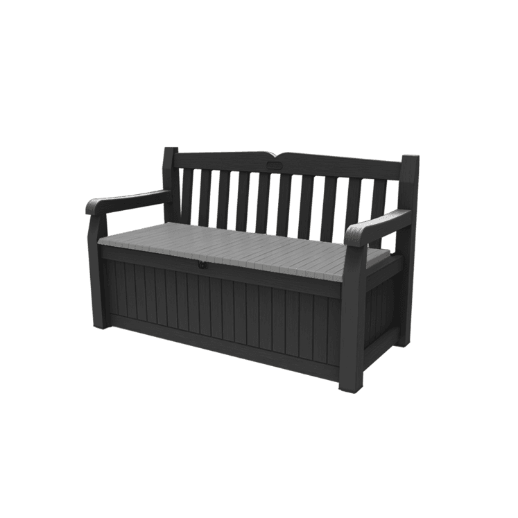 Keter Eden 265L Plastic Storage Bench – Dark Grey